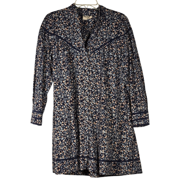 Mirth Montrose Short Dress Pockets in Blue Thistle XS Cotton Boho - Picture 2 of 11